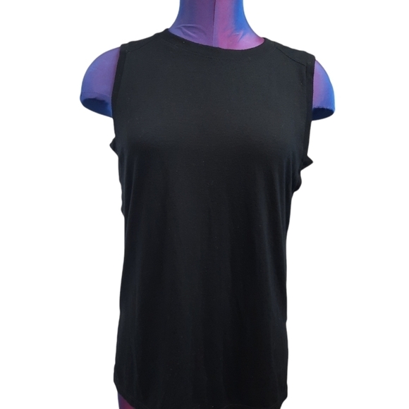 Athleta Black Muscle Tank Side‎ Cut Out Size XS Women's Yoga Top - Picture 2 of 8